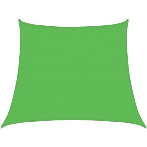 Voile d'ombrage trapèze en PEHD respirant protection UV pour jardin terrasse vert clair 3/4 x 3 m - PANGIVO (1/5)