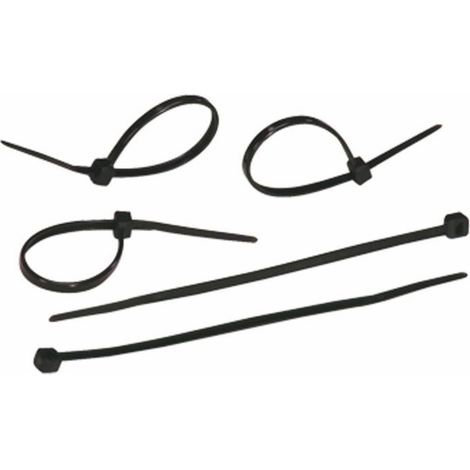 Colliers de serrage plastique 142 x 2,5 mm (Lot de 100)