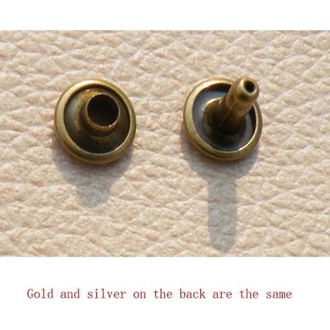 100 rivets tubulaires à double tête en métal pour la réparation du cuir, style punk et clous décoratifs (1/4)