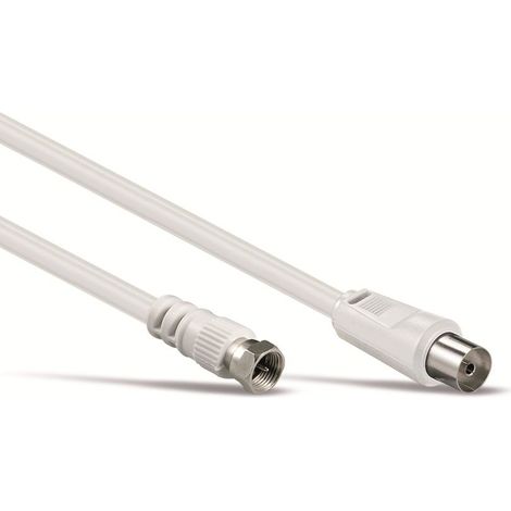 GOOBAY SAT-Antennenanschlusskabel F-Stecker/Koaxkupplung, weiß, 5 m (1/2)