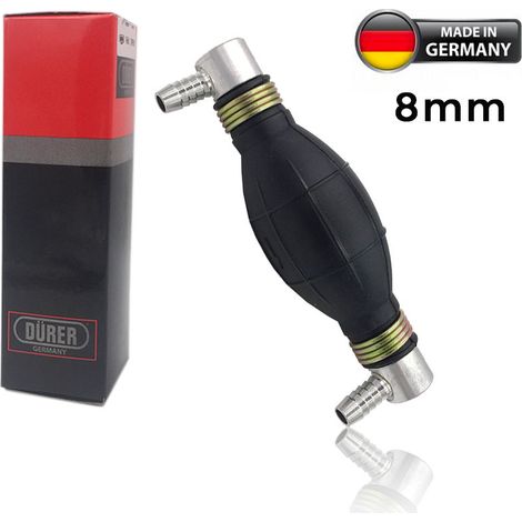 Pompette coudée 2 cotés Poire d'amorcage Carburant 8mm à clapet Durer