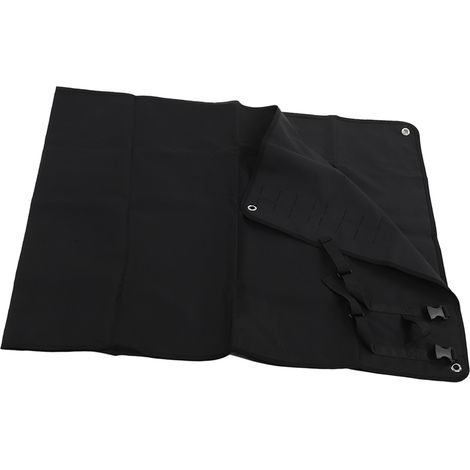 Tapis de plage portable et imperméable en nylon 900D avec perforations métalliques, doux et confortable, idéal pour les pique-niques et le camping (noir). (1/5)