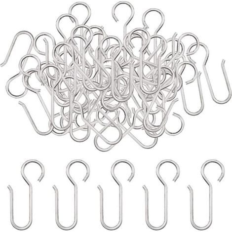 Crochets agrafes pour Rideaux,40 pièces Crochets Rideaux Rail,Crochets pour Rideaux en Zinc à Usage intensif,pour Les Rideaux de Porte,etc(50x2,5mm) (1/4)