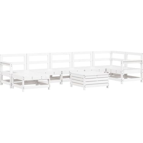Maison Exclusive - Set Divani da Giardino 8 pz in Legno Massello di Pino Bianco