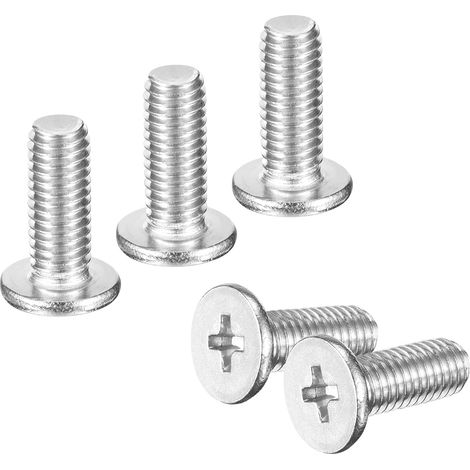 100Pcs M5-0.8 x 12mm Tête Plate Ronde Vis 304 Acier Inoxydable (1/5)