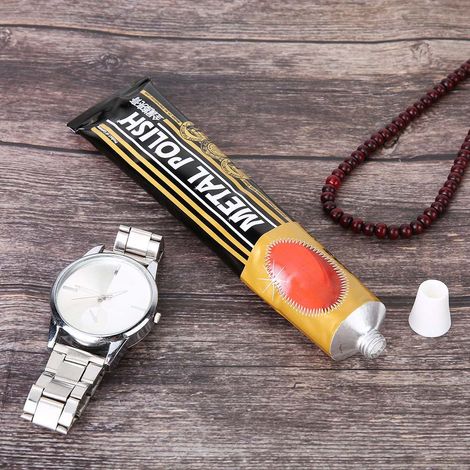 Pâte à polir 75 ml pour nettoyer et réparer les rayures sur les verres, les montres et les bijoux en métal. (1/5)
