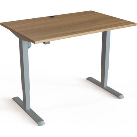 STIER Bureau électrique réglable en hauteur 501-33 120 x 80 cm noyer mélaminé 68-118 cm (1/3)