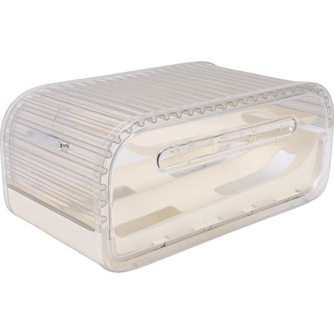 Porte-œufs pour réfrigérateur PP PET 22 œufs, distributeur automatique de conteneurs roulants empilables transparents avec couvercle pour réfrigérateur Transparent. (1/5)