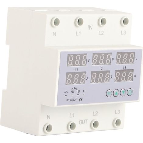 Voltmeter to rail DIN three-phase ammeter protector of overcurrent of surge automatic AC 390500V 40HAS (1/5)