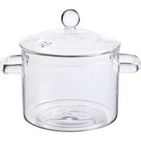 Casseroles en verre transparent, plus épaisses et plus lourdes, pour une utilisation sur flammes nues et plaques de cuisson à gaz. Contenance : 1350 ml.