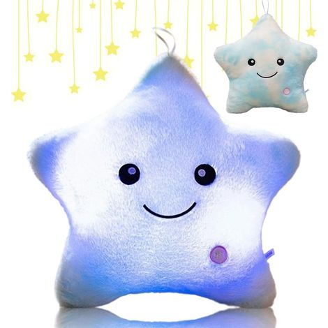 1 Coussin Étoile Lumineux LED, Peluche Douce, Couleur Changeante, Décoration Chambre Enfant (1/5)