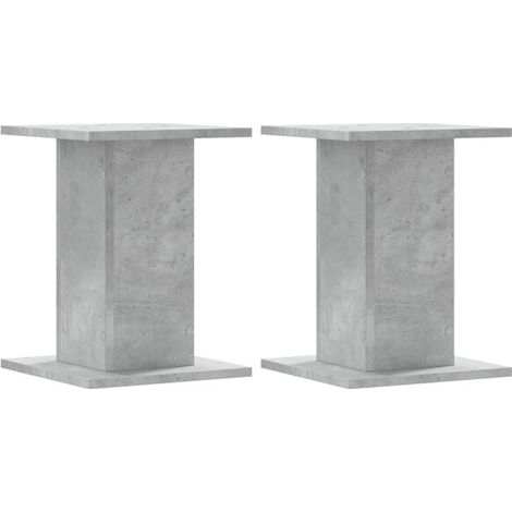 Supports pour plantes, 2, en bois d'ingénierie à base de ciment gris. (1/5)