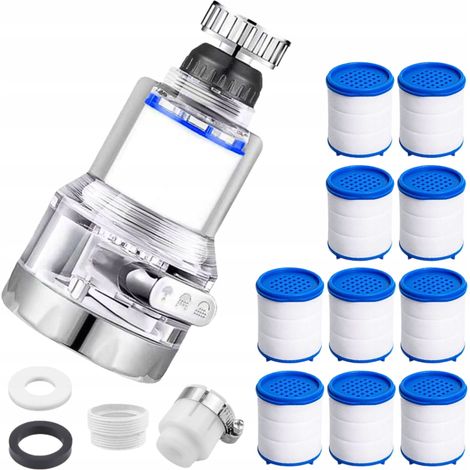 Filtro de agua para grifo giratorio que elimina contaminantes y metales + 10 filtros (1/5)