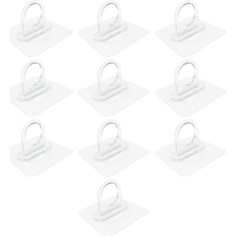 Crochets Adhésifs Multi-usages 10 Pièces sans Perçage pour Salle de Bain, Support Porte-flacon de Gel en Pvc Auto-adhésif, Installation Facile sans Outil (1/5)