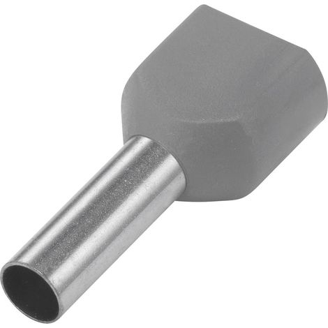 TRU COMPONENTS 1091315 Capocorda doppio 4 mm² Parzialmente isolato Grigio 100 pz. (1/2)