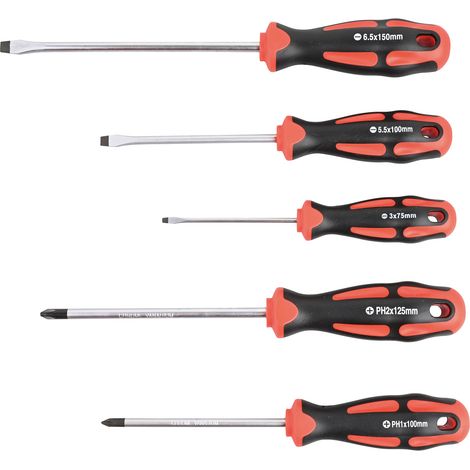 KesTek Schraubendreher Set 5tlg PH SL Kreuz Schlitz Magnet ProLine (1/5)
