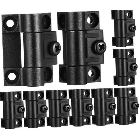 DOITOOL Lot de 10 mini charnières rondes noires à couple réglable en plastique (1/5)