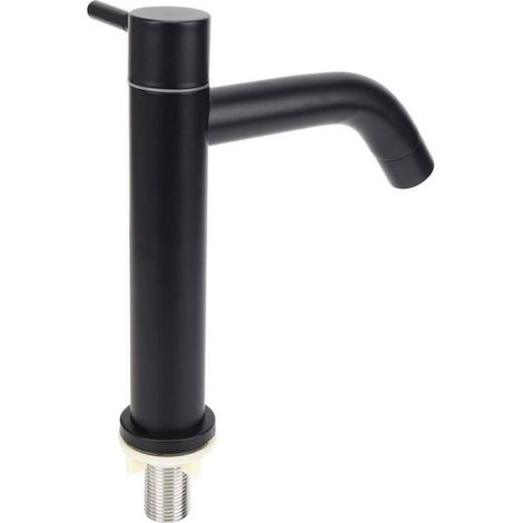 Robinet de Salle de Bain, Robinet d'eau Froide en Acier Inoxydable avec Levier Simple avec Tuyau pour Évier de Lavabo Toilettes (1/5)