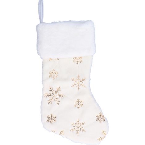 Weihnachtsbaumstrumpf, Anhänger, große Öffnung oben, Stickereimuster, exquisit handgefertigt für Geschäft, Zuhause, Restaurant (gold) (1/5)