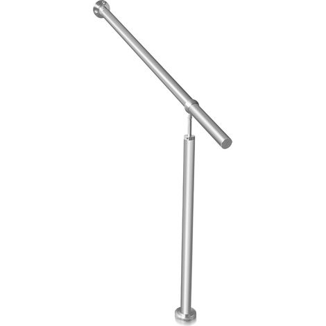 TolleTour Barandilla para escalera de acero inoxidable 100 x 90 cm, plateada, de pared
