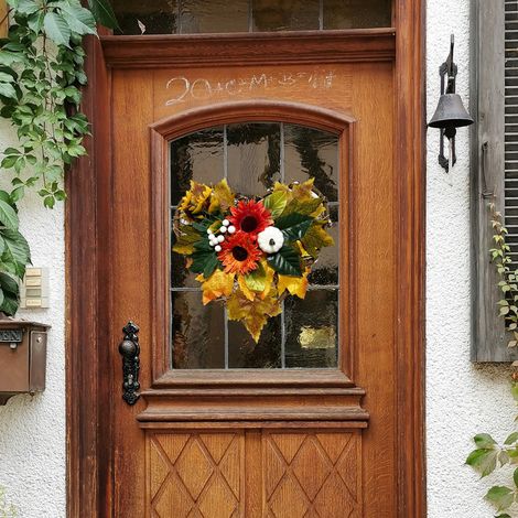 Guirlande Artificielle - Couronne en Forme de Coeur pour Porte d'Entrée - Décoration Automnale Intérieure et Extérieure - 60 cm - 1 Pièce (1/5)