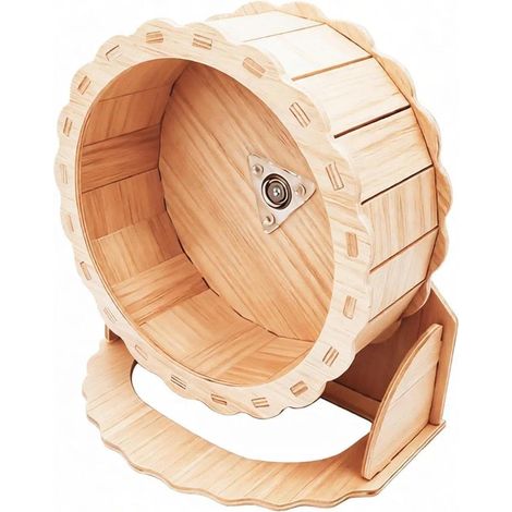 Roue Hamster Silencieuse 23 CM Bois, avec Surface de Course Fermée en Liège - MMCD-ZGL-05409 (1/5)