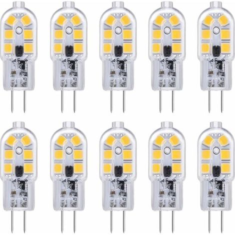 Ampoule LED G4 12 V 2 W Blanc froid 6000 K, 200 lm, équivalent halogène 10 W/20 W, culot G4 à deux broches, alimentation 12 V AC/DC pour ventilateur de camping-car/cuisine, non dimmable (1/5)