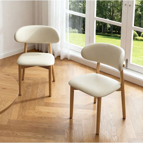 Set 2 sedie sala da pranzo ergonomiche PU rovere OKMYHOME (1/2)
