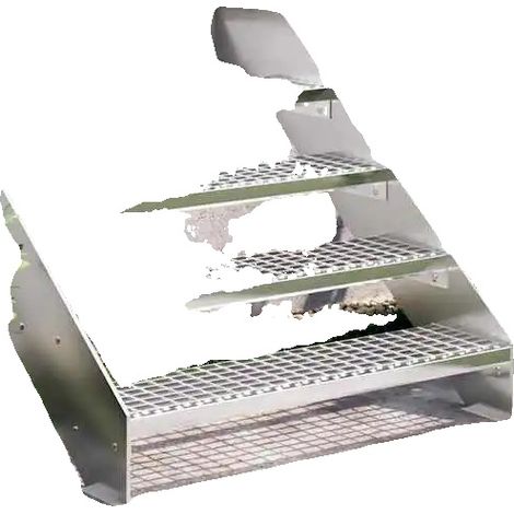 Marches d'escalier, acier galvanisé, design antidérapant, 90 x 24 x 7 cm (1/2)