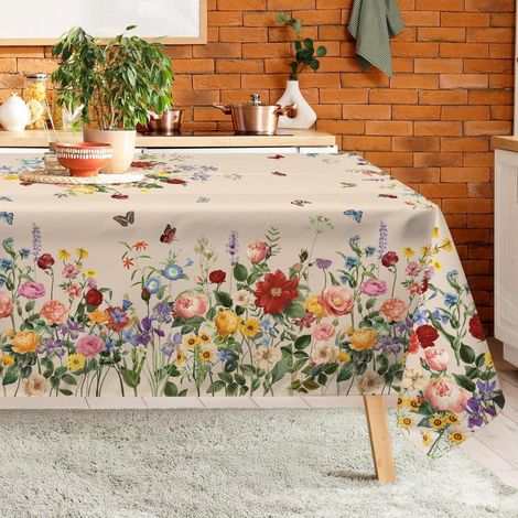 Blumentischdecke Rechteckig 140x180 cm Polyester Vintage Frühling Motiv Pflegeleicht