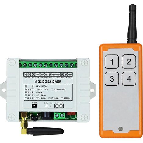 Télécommande 433 MHz pour porte de garage, récepteur et émetteur DC12V 48V/220V - A 12V 48V- (1/4)