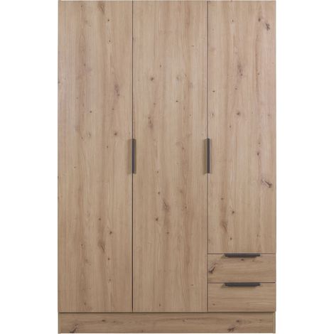 Armadio 3 ante + 2 cassetti cm 120x50 rovere artisan