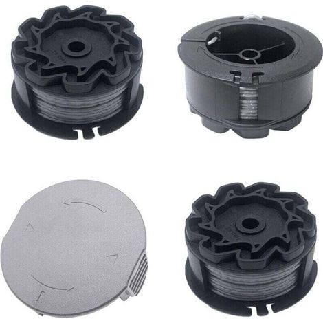 Juego de 3 bobinas de repuesto para desbrozadoras Bosch UniversalGrassCut 18V 26/18V 260/18/18 26/18 260, para desbrozadora F016800570 y tapa de bobina 1600A01R5J (6 m, 1,6 mm) -Crezuo