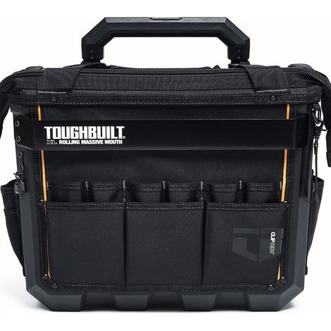 Toughbuilt – Sac à roulettes à corps dur 450mm – Bouche massive pour accès rapide – Construction robuste – Roues tout-terrain – Pochettes ClipTech (1/10)