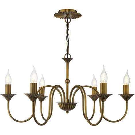 Dar Lydian Suspension Lydian à 6 lumières, finition bronze antique uniquement (1/5)