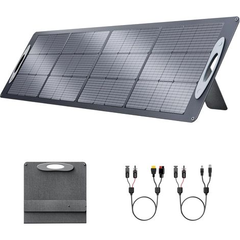 Panneaux Solaires Pliables 200W, Cellule Solaire Monocristalline, 20V Générateur Solaire avec Multi-contact 4, Compatible avec La Plupart des Centrales Électriques, pour le Camping, Randonnée, RV (1/5)