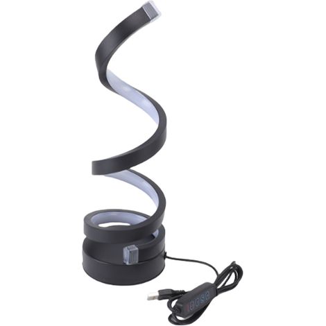 Lampe de table spirale en aluminium, 3 couleurs, intensité variable, décorative, LED, lampe de chevet, pour chambre, salon, bureau. (1/5)