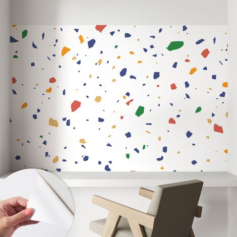 Papier peint autocollant adhésif avec imprimé motifs uniques apparence moderne Morceaux arc-en-ciel 104x70 cm (1/5)