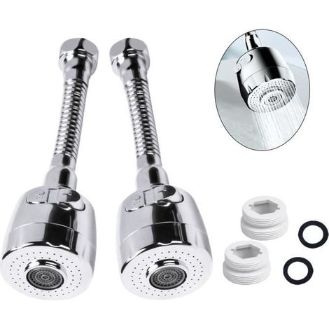 Robinet Rotatif à 360° - Lot de 2 - - Dispositif d\'économie d\'eau et filtre de buse (1/4)