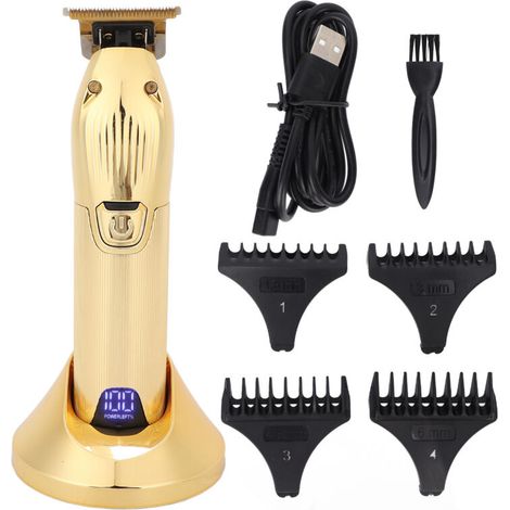 Peigne Guide pour Tondeuse Cheveux Homme, Puissant et Sans Fil, Kit de Coupe Professionnel Doré (1/5)