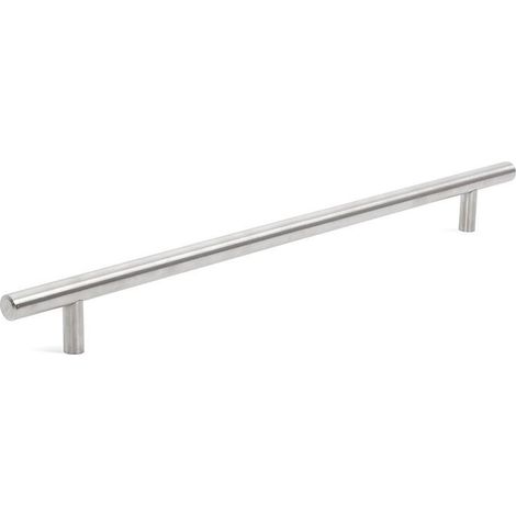 tirador para armario o cajón de acero inoxidable. acabado inox mate. modelo pireo distancia 96 distancia 320