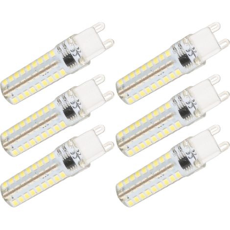 6 ampoules LED G9 dimmables 450lm 72 LED, 5W 100-120V, culot G9, remplacement pour éclairage domestique (1/5)