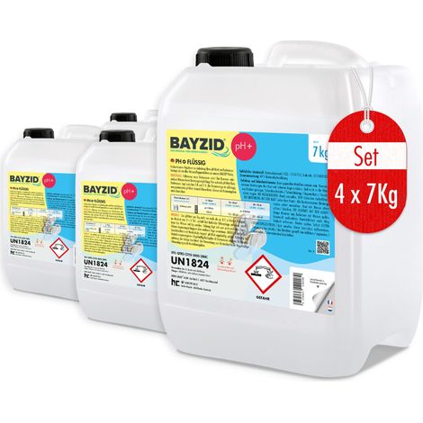 4x 7 kg BAYZID® pH Plus flüssig für Pools