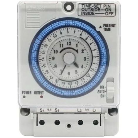Horloge analogique quotidienne avec minuterie mécanique – Programmation 15min à 24h – Alimentation 100-240V AC – Charge 16A (1/5)