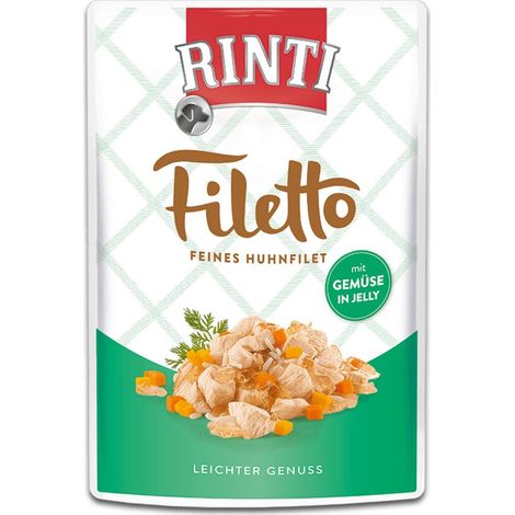 Rinti Filetto Hähnchenfilets in Gelee – 100-g-Beutel – mit 100 g Gemüse