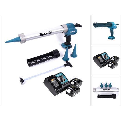 Makita DCG 180 RFX Pistolet à cartouche sans fil 18 V 300 / 600 ml + 2x batterie 3,0 Ah + chargeur