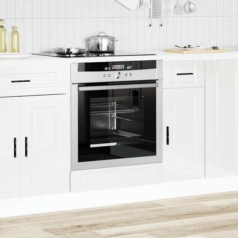 Meuble de Cuisine Bas avec Porte en Bois d'Ingénierie Blanc Brillant - Armoire de Rangement pour Four, Design Moderne et Robuste (1/5)