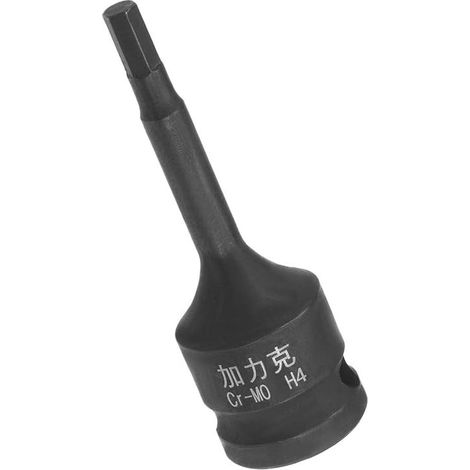 Douille hexagonale à impact, clé Allen H4 (4 mm), embouts hexagonaux en acier CR-MO, 60 mm de longueur pour clé dynamométrique, clé à cliquet, perceuses à choc (1/5)