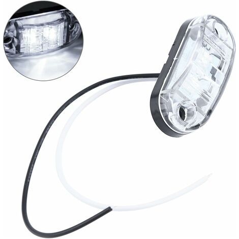 Rubberskin Side Marker Light 4X 2 LED Remorque Caravan Side Marker Light Lampe de dégagement étanche 12V 24V pour voiture Auto Truck (Blanc)lampe de gabarit remorque lider lampe de gabarit remorque li (1/5)