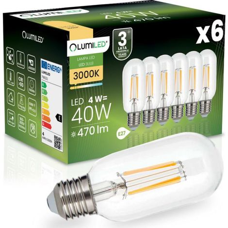 Ampoule Led E27 T45 - 4 W - 470 Lm - 3000 K Blanc Chaud - Angle De Diffusion 360° - Lot De 6 (1/5)
